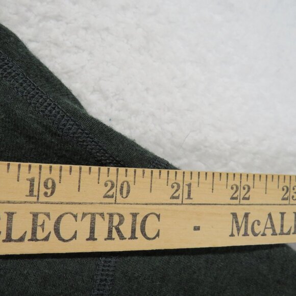 LL Bean Shirt Mens Large Green Long Sleeve Henley Cotton Wool Blend Button-Up - Picture 7 of 9